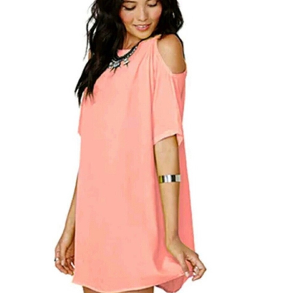 Coral dress perfect for spring